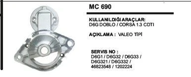REMARK PİNYON KAPAĞI D6G FIAT DOBLO /OPEL CORSA 1.3 CDTI VALEO TİP ürün görseli 1