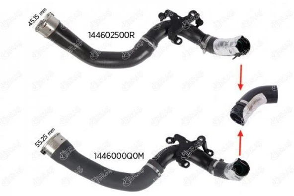 İBRAŞ TURBO HORTUMU ( KÜÇÜK) DACIA DOKKER DUSTER LODGY RENAULT CLIO IV CAPTUR MEGANE IV NISSAN QASHQAI ürün görseli 1