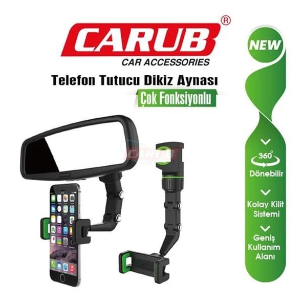 CARUB TELEFON TUTUCU DİKİZ AYNA  ÇOK FONKSİYONLU ürün görseli 1