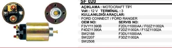 REMARK MARŞ OTOMATİĞİ 12V MOTOGRAFT FORD CONNECT MOTOCRAFT TİP ürün görseli 1