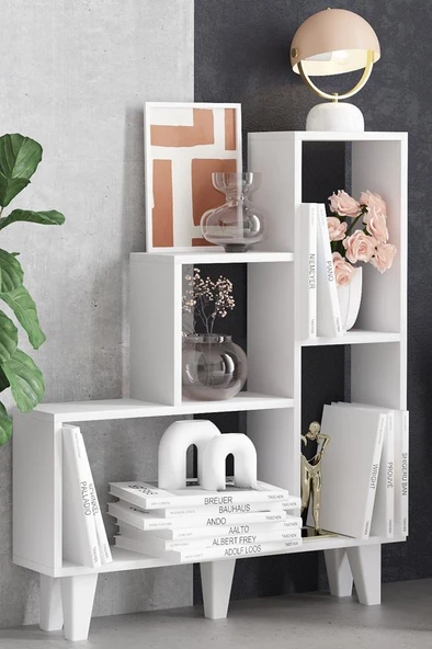 Decormet Nisa Kitaplık Beyaz - Resim 6