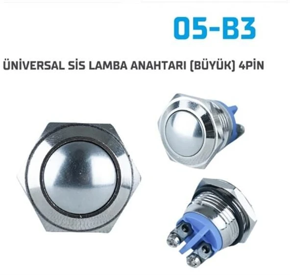 SENTINEL MİNİ METAL BUTON YM KROM ürün görseli 1