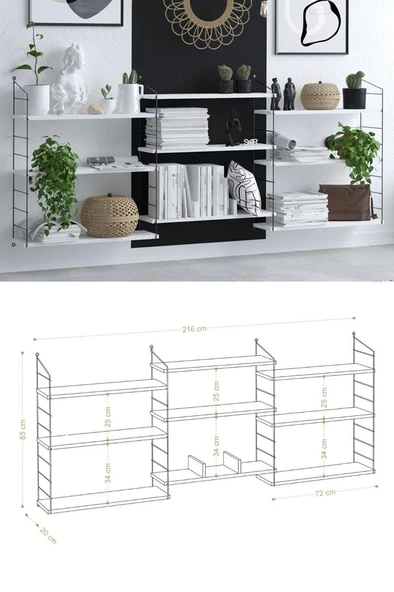 Decormet Lungo Raf Kitaplık Dec0013 - Resim 5