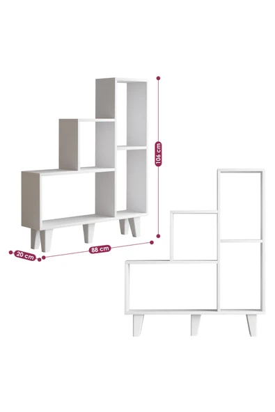 Decormet Nisa Kitaplık Beyaz - Resim 3