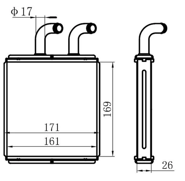 KALORİFER RADYATÖR KIA BONGO K2500 (170X165X26) A/M (BRAZING) ALUMİNYUM ürün görseli 1