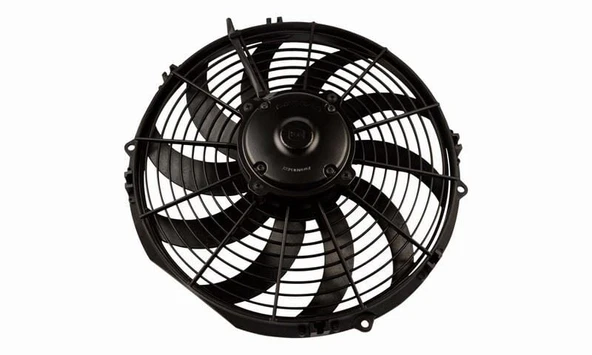 KORMAS ÜNİVERSAL FAN MOTORU 24V 12'' KOMPLE YASSI İNCE EMİCİ KALIN MOTOR HELİS FAN ürün görseli 1