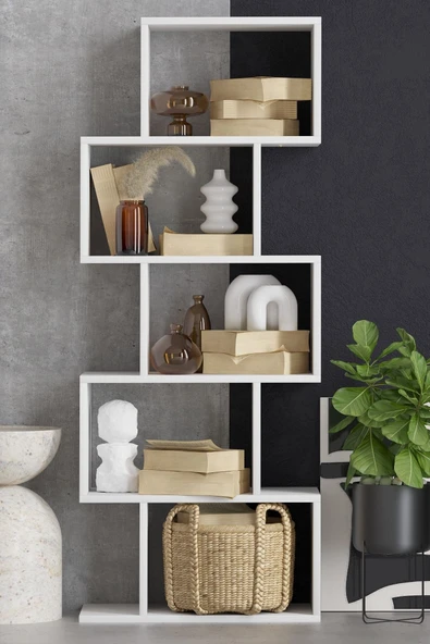 Decormet Meriç Kitaplık Beyaz ürün görseli 1
