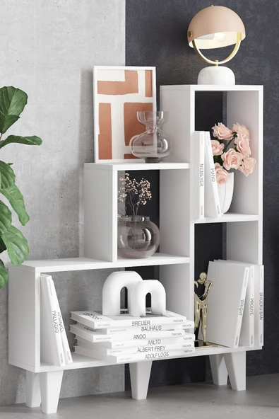 Decormet Nisa Kitaplık Beyaz - Resim 2