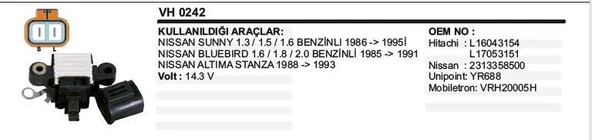 VERTEX KONJEKTÖR NISSAN ALTIMA / STANZA SAĞDAN ürün görseli 1