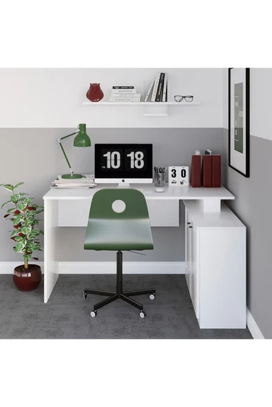 Decormet Başak Çalışma Masası Beyaz - Resim 7