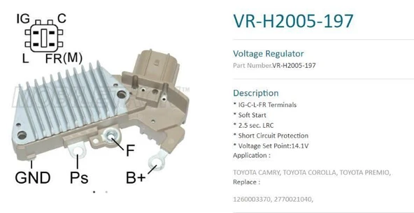 MOBİLETRON KONJEKTÖR 14.1V TOYOTA COROLA*CAMRY*PREMIO ürün görseli 1
