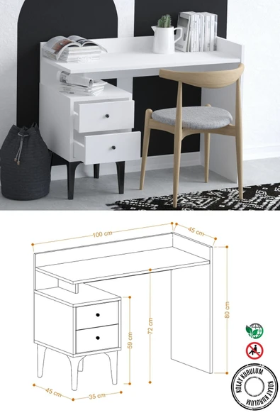Decormet Dow Çalışma Masası Dec0088 - Resim 2