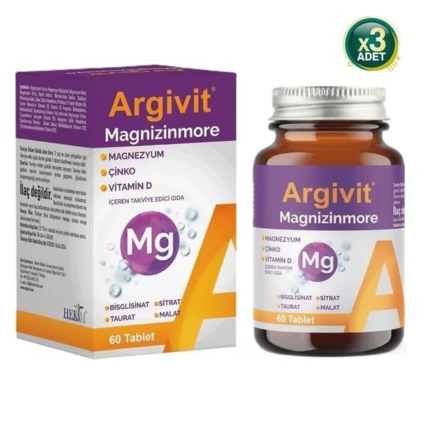 Argivit Magnizinmore 60 Tablet 3 Adet ürün görseli 1