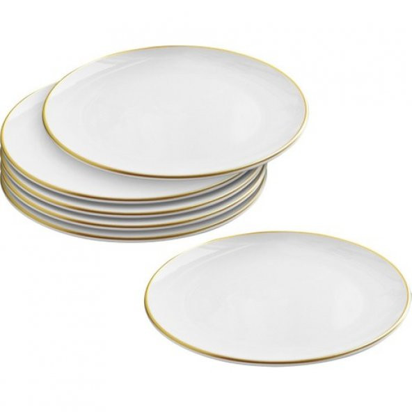 Seramikci Beyaz Gold 6lı Servis Tabağı ürün görseli 1