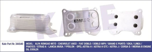 KALE YAĞ SOĞUTUCU FIAT DOBLO/GRANDE PUNTO/LINEA OPEL ASTRA H-J/CORSA D/MERIVA B ürün görseli 1