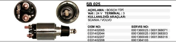 REMARK MARŞ OTOMATİĞİ 24V SCANIA / VOLVO BOSCH TİP ürün görseli 1