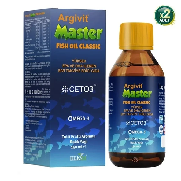 Argivit Master Fish Oil-Balık Yağı 150ml 2 Adet ürün görseli 1