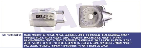 KALE YAĞ SOĞUTUCU VW BORA/CADDY I-II/GOLF II-III-IV/JETTA I-II ürün görseli 1