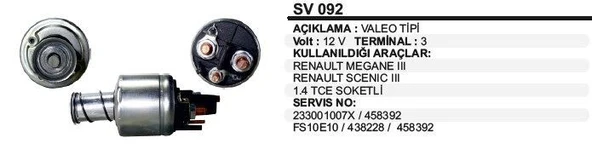 REMARK MARŞ OTOMATİĞİ 12V RENAULT MEGANE III/SCENIC 1,4 TCE SOKETLI VALEO TİPİ ürün görseli 1