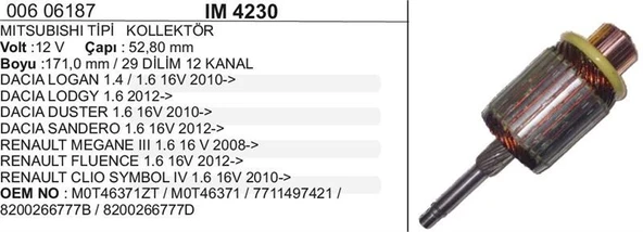 REMARK KOLLEKTÖR MITS. RENAULT MEGANE III/CLIO/FLUENCE/ DACIA LOGAN ürün görseli 1