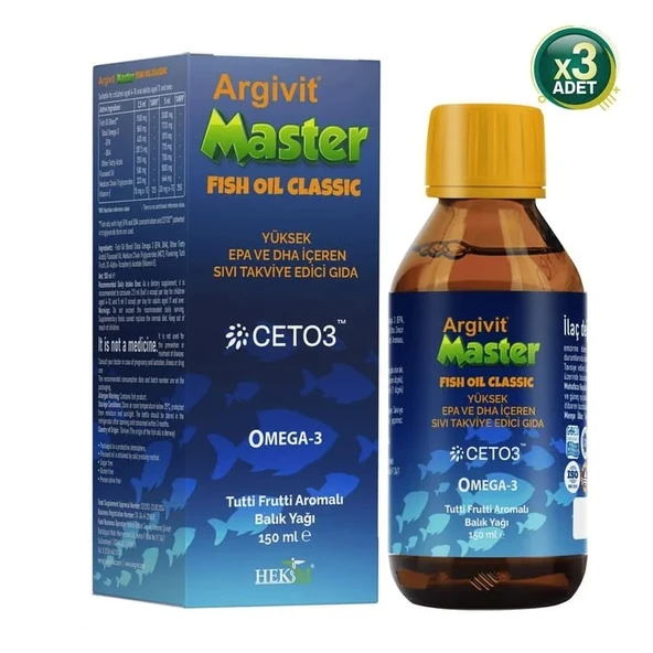 Argivit Master Fish Oil-Balık Yağı 150ml 3 Adet ürün görseli 1