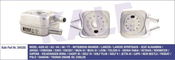 KALE YAĞ SOĞUTUCU VW BORA/CADDY III/GOLF IV-V/JETTA III/PASSAT/POLO/SHARAN/TOURAN  AUDI A2/A3/A4/A6/TT ürün görseli 1