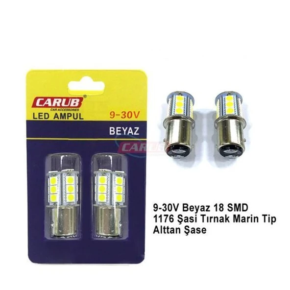 CARUB AMPUL MARİNE 9-30V 1176-DÜZ  4000K BEYAZ ürün görseli 1