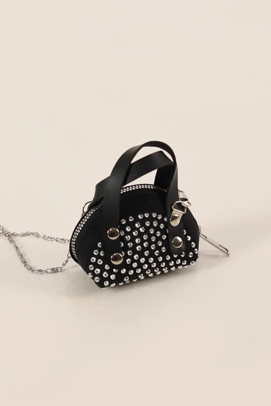 FHD BAGS Mini Boy Taş Tasarımlı Tek Bölmeli Zincir Askılı El Ve Omuz Çantası ürün görseli 1