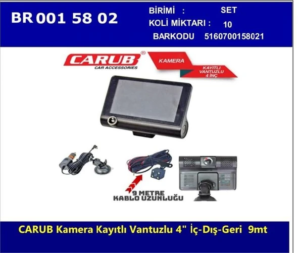 CARUB  KAMERA PARK SENSÖR ÖN-ARKA  EKRANLI+ SESLİ 19MM 8Lİ KAYITLI ürün görseli 1