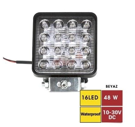 CARUB ÇALIŞMA LAMBASI 16LED KARE KUTU 10V-30V 48W ürün görseli 1