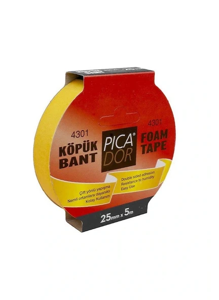 Picador Çift Taraflı Bant Köpük Rulo Askılı 25Mmx5M 4301 ürün görseli 1