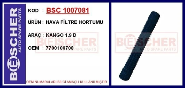 NEIMAN HAVA FİLTRE HORTUMU KANGO 1.9 D ürün görseli 1