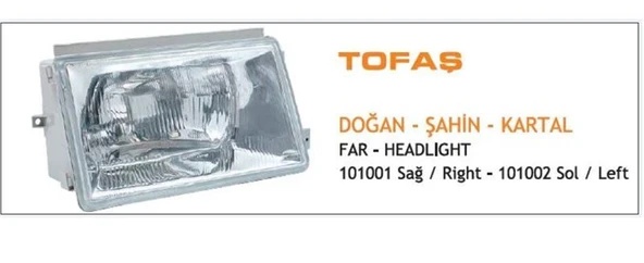 AYGERSAN FAR KOMPLE H4 FIAT DOĞAN 1988-1992 SOL TIRNAKLI ürün görseli 1