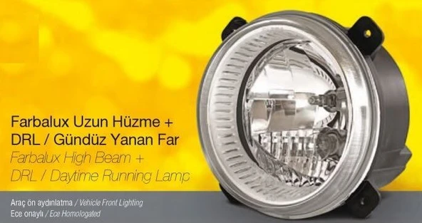 AYGERSAN FAR  ÇAP 130 UZUN+DRL, H1 P21W UZUN HÜZME FAR FORD CARGO GÜNDÜZ FARLI ürün görseli 1