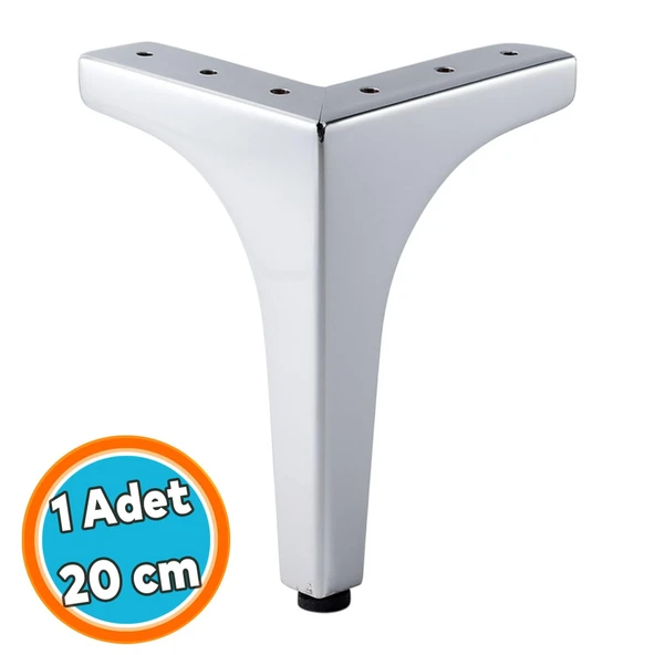 Mobilya Ayağı Modern Koltuk Dayanıklı Üçgen Ünitesi Ayağı Ayakları 20 cm Gümüş Krom Metal ürün görseli 1
