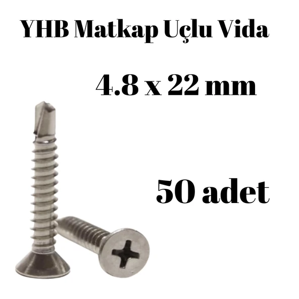 Matkap Uçlu Vida YHB 4.8x22 50'li Paket ürün görseli 1