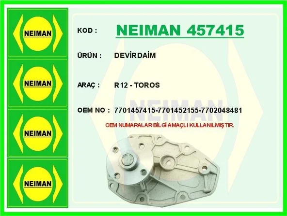 NEIMAN DEVİRDAİM R12 - TOROS ürün görseli 1