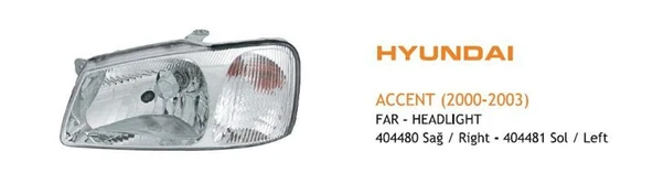 AYFAR FAR SAĞ MANUEL HYUNDAI ACCENT (2000-2003) ürün görseli 1