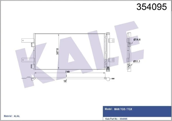 KALE KLİMA RADYATÖRÜ MAN TGS /TGX  AL/AL ürün görseli 1