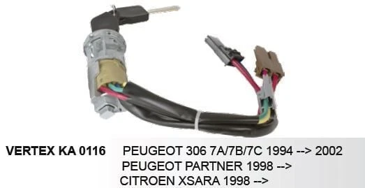 VERTEX KONTAK PEUGEOT 306/PARTNER 1997-> ürün görseli 1