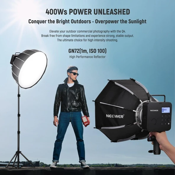 Neewer Q4 400Ws 2.4G TTL Akülü Paraflaş (Sony) ürün görseli 1