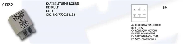 ÜNÜVAR KAPI KİLİTLEME ROLESİ RENAULT CLIO 7700281132 ürün görseli 1