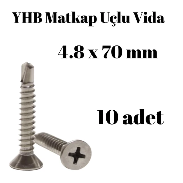 Matkap Uçlu Vida YHB 4.8x70 10'lu Paket ürün görseli 1
