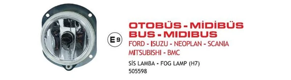 AYFAR SİS LAMBASI FORD KARGO-ISUZU TURKUAZ -SCANIA OTOBÜS (2003>) E9 BELGELİ E-BELGELİ ürün görseli 1