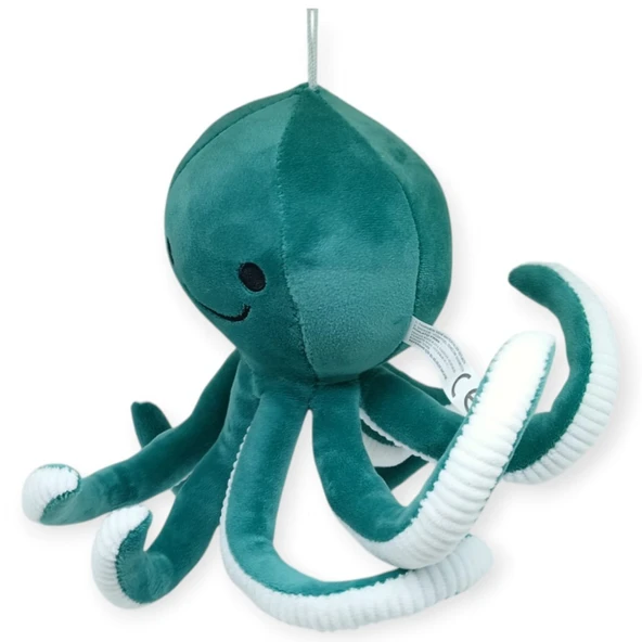 Peluş Sevimli Ahtapot 30 cm - Yeşil - Resim 5