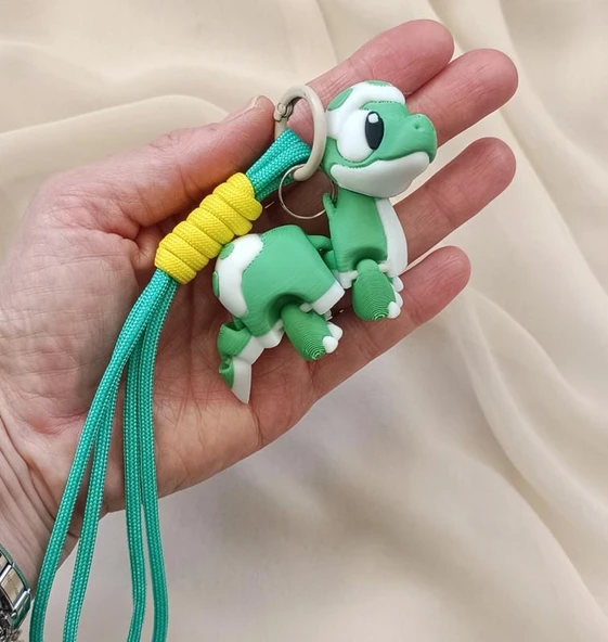 Anahtarlık Çanta Süsü 3D Dinozor Oynar Eklem Oyuncak Yılbaşı Doğum Günü Hediye ürün görseli 1