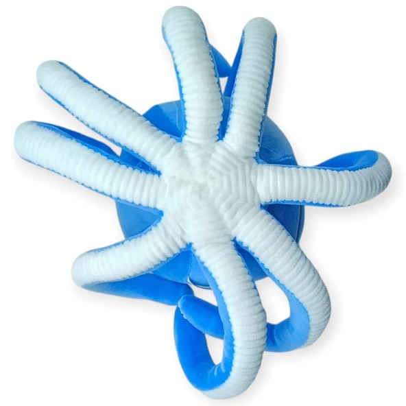 Peluş Sevimli Ahtapot 30 cm - Mavi - Resim 5
