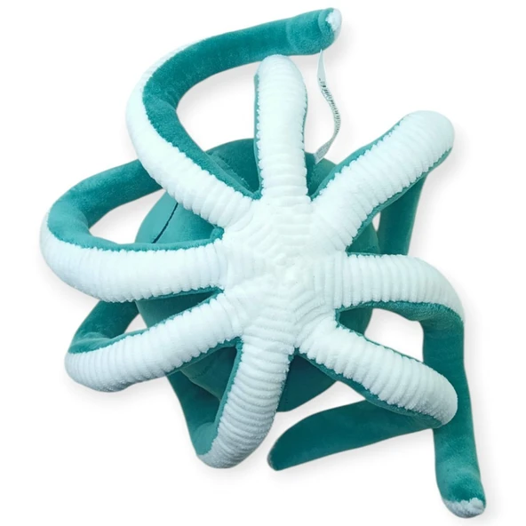 Peluş Sevimli Ahtapot 30 cm - Yeşil - Resim 4
