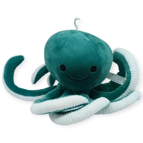 Peluş Sevimli Ahtapot 30 cm - Yeşil - Resim 2