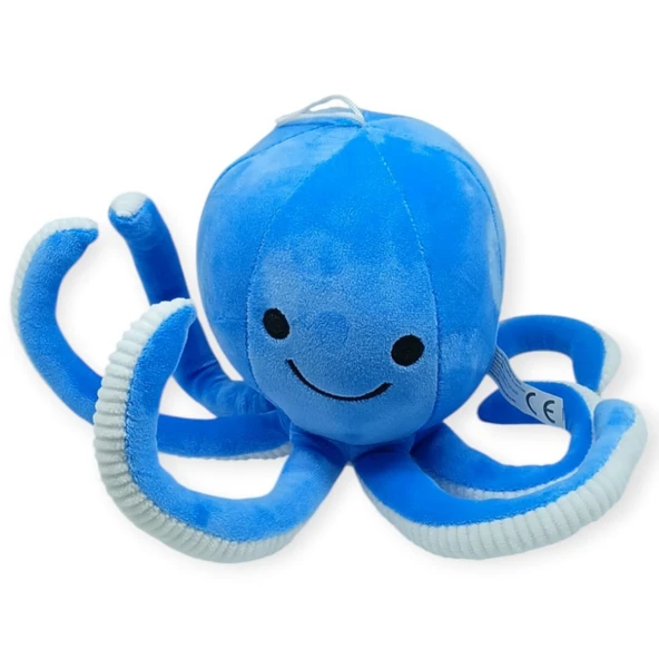 Peluş Sevimli Ahtapot 30 cm - Mavi - Resim 3